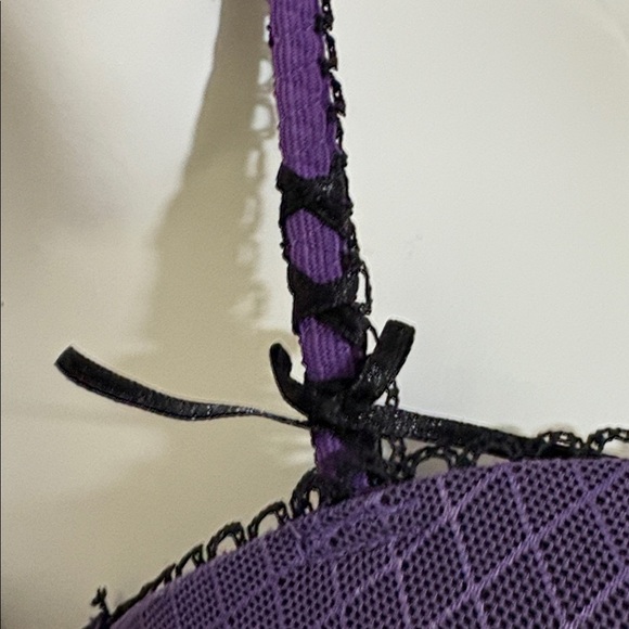 La Vie En Rose Violet underwire Bra with Lace Accents, 36D - Picture 2 of 9